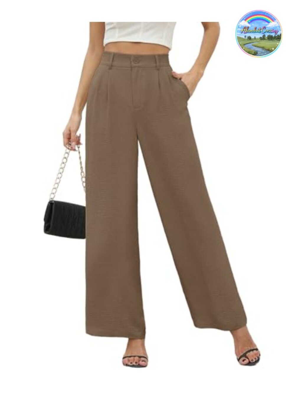 High Waisted Wide Leg Pants Flowy Business Casual Work Pockets